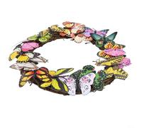 Spring Summer Artificial Wreath With Butterflies Front Door Decor Indoor Outdoor(25cm/9.8in)