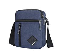 Spring Summer Autumn Winter Season Zipper Mens Canvas Single Shoulder Side Bag Sport Messenger Bag over The Shoulder Bags for Women (Blue, One Size)
