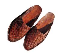 Spring Summer Beach Leather Woven Mules, Criss Cross Leather Shoes for Men, Modern Men’s Slippers, Indian Shoes, Casual Loafers for Man, Brown, 9 UK