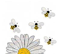 Spring Summer Bee Sunflower Window Stickers,Double-Side Glass Decals Shiny Rainbow Prism,Window Clings for Mirror Glass Display,Reusable Floral Win/dow Decals for Shop Office School Supplies