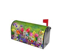 Spring Summer Butterfly Flower Mailbox Covers Magnetic Standard Size Mailbox Wraps Letter Post Mailbox Cover 21" X 18" for Holiday Garden Yard Decor
