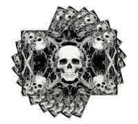 Spring Summer Dark And Terrifying Style Table Placemats Set of 8 | 45x30cm Heat Resistant Skull Thorns Place Mats, Cotton-linen blend Table Mats for Kitchen Dinning Party Decoration