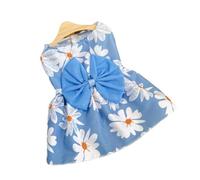 Spring Summer Dog Princess Dress Kitten Pet Skirt Cute Dog Dress Bow Lace For Small Medium Puppy Poodle Chihuahua(Blue-daisy,M)