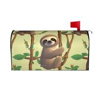Spring Summer Mailbox Covers Magnetic Letter Post Box Cover Cute Cartoon Sloths Mailbox Wrap Decoration Mailbox Post Cover for Garden Yard Outside Welcome Decor 25.5x21 in