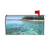 Spring Summer Mailbox Covers Magnetic Letter Post Box Cover Fiji Island and Clear Sea Mailbox Wrap Decoration Mailbox Post Cover for Garden Yard Outside Welcome Decor 25.5x21 in
