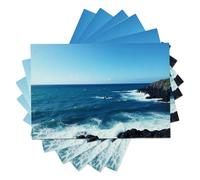 Spring Summer Ocean Scenery Waves Crash Against The Shore Placemats Set of 2,Table Mats Non-Slip Heat Resistant Dark Blue Placemat for Party Kitchen Dining Table Decoration Indoor Outdoor