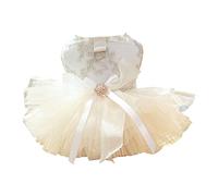 Spring Summer Pet Dress, Fashion Flowers Skirt Dog Dress with Big Bowknot, Puppy Cat Wedding Dress Apparel Clothes for Small Dogs Girl Yellow S