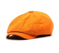 Spring Summer Solid Cotton Caps Men Flat Peaked Cap Women Beret Hats Orange