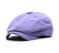 Spring Summer Solid Cotton Caps Men Flat Peaked Cap Women Beret Hats Purple