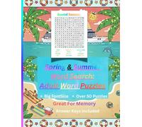 Spring & Summer Word Search Brain Games Adult Word Puzzles: Relaxing Brain Games That Strengthen Your Memory - Big Font, Seasonal Theme