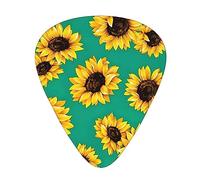 Spring Sunflowers Flowers Print 12 Pcs Guitar Picks Fit Lovers 3 Different Thickness 0.46 0.71 0.96mm