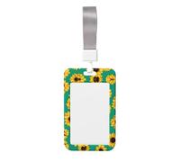 Spring Sunflowers Flowers Print Detachable Neck Lanyardbadge Holder Card Name Protector Cover with Lanyard Strap