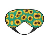 Spring Sunflowers Flowers Print Sleep Eye Mask with Adjustable Strap Soft for Airplane Travel Relax Yoga Nap Meditation