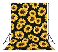 Spring Sunflowers Retro Flowers 5x7ft Photography Backdrop Soft Anti-Wrinkle Photo Background For Studio, Newborn, Birthday Party & Video Recording