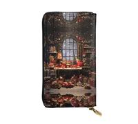 Spring Sunflowers Retro Flowers Leather Wallets for Women Man, Wallets Large Billfold with 12 Card Slots,Wallet Passport wallet, Merry Christmas Day, One Size