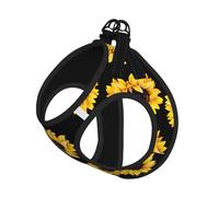 Spring Sunflowers Retro Flowers Print Adjustable Reflective Harness Leash Set For Cats, Dogs And Small Pets, Soft Breathable Mesh Walking Vest With Escape-Proof Lead