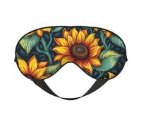 Spring Sunflowers Retro Flowers Print Double Sided Eye Mask, Blackout Eye Mask, All Night Sleep Eye Mask for Women Men