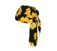 Spring Sunflowers Retro Flowers Print Helmet Cap Quick Dry Cycling Skull Wrap Breathable Polyester Adjustable Adult Summer Beanie