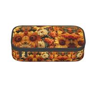Spring Sunflowers Retro Flowers Print Pencil Case - Pen Organizer for Girls and Boys, School Supplies, Stationery, and Office Use