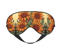 Spring Sunflowers Retro Flowers Print Soft Eye Mask - Comfortable Sleep, Elastic Nighttime Shade, Eye Covers for Travel, Meditation