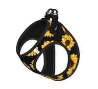Spring Sunflowers Retro Flowers Print Step in Dog Harness and Leash Set,Mesh Pet Vest Harness for Small Dogs and Cats