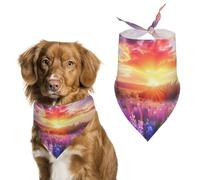 Spring Sunrise Bluebonnets Texas Hill Country Dog Bandanas Triangle Scarfs Printing Bib Scarf Adjustable Accessories for Small Dogs And Cats