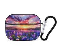 Spring Sunrise Bluebonnets Texas Hill Country Earphone Case PC Bluetooth Earbud Cove Headphone Cases Compatible with Airpods Pro Black-style