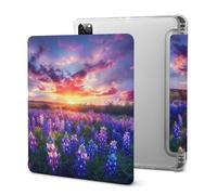 Spring Sunrise Bluebonnets Texas Hill Country Tablet Case with Pencil Holder Protective Cover Design Compatible for IPAD Pro 2021 （11in）