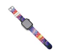 Spring Sunrise Bluebonnets Texas Hill Country Watch Bands Silicone Sport Bands Replacement Strap Wristbands Compatible with Apple Watch 38mm/40mm