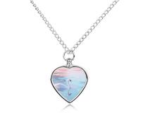 Spring Swan Lake Custom Urn Necklace for Pet Ashes Cute Pet Memorial Pendant Jewelry Gifts for Dog Cat