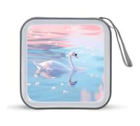 Spring Swan Lake Funny CD Case 40 Capacity DVD Holder Portable Storage Disc Binder Wallet for Car Home Travel