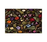 Spring Sweet Pea Flower Jigsaw Puzzles for Adults 1000 Piece, Knitting Theme Florals Wooden Printed Puzzles, Fun Vintage Pattern Decor for Home