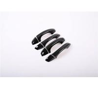 Spring talks Car Exterior Door Handles for SEAT for Leon MK3 2013-2019 Black Chrome Car Side Door Handle Cover Trim Sticker Styling Accessories(Black 0 Button)