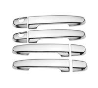 Spring talks Car Exterior Door Handles for Vitz XP90 Yaris 2006-2011 Carbon Fiber Car Door Handle Cover Trim Styling Accessories Sticker(Chrome 2 Keyholes)