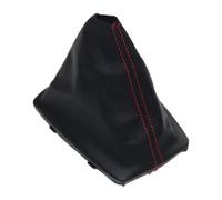 Spring talks Gear Shift Knob for A4 8E B6 B7 2000 2001 2002 2003 2004 2005 2006 2007 2008 Chrome Leather Car Shift Gear Lever Boot Cover(Gear Boot Black Line)