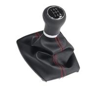 Spring talks Gear Shift Knob for A4 8E B6 B7 2000 2001 2002 2003 2004 2005 2006 2007 2008 Chrome Leather Car Shift Gear Lever Boot Cover(12345r Black Line)
