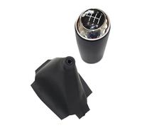 Spring talks Gear Shift Knob for Mazda 3 BK BL 2006 2007 2008 2009 2010 2011 2012 Car Shift Gear Lever Gaitor Boot Cover Pu Leather(6 Speed Set Chrome)