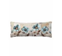 Spring Teal Floral Body Pillow Cover 20 x 54 Inch Decorative Pillow Cover Elegant Farmhouse Botanical Tulip Lumbar Pillowcase Seasonal Rectangle Cushion Case for Couch Sofa Bed Living Room