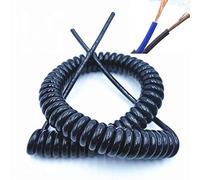 Spring Telescopic Spiral Cable-2-Core Spring Telescopic Wire Spiral Cable,24AWG 20AWG 17AWG 14AWG Black Power Cord Expandable Wire Line Length 2.5m 2-core 14AWG (Color : 2 core 20AWG, Size : Line le (