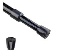 Spring Tension Curtain Rods 28-43 Inch Adjustable Spring Loaded Small Mini Extendable Heavy Duty Black Curtain Tension Rod For Kitchen, Bathroom, Window, Bookshelf,Closet