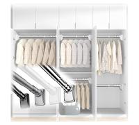 Spring Tension Rods Shower Curtain Rod,Adjustable 16 To 196 Inch,Extra Long Tension Curtain Pole No Drilling Expandable Spring Loaded Curtain Rod,Doors And Windows,With Card Tray(White,360-450cm)
