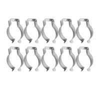 Spring Terry Clips for Tools - Manganese Steel Heavy Duty Tool Storage Rack, 10 Pcs, Silver, 25mm/30mm/32mm/35mm Compatible with Brooms, Brushes, Rakes and Pipes