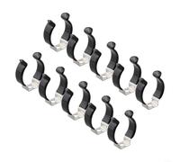 Spring Terry Clips Narrow Base Heavy Duty Tool Storage Pipe Clamp Stainless Steel Rubber Coated Holder for Brooms Brushes Rakes Workshop Garage Multiple Sizes 20mm to 30mm Black Silver(28MM)