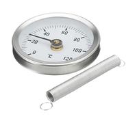 Spring Thermograph 63mm Adjustable Stainless Steel Industrial Supplies | Clip On Pipe Thermograph for Indoor Outdoor Heat Exchangers Industrial Steam Hot Oil Energy Industries Professional