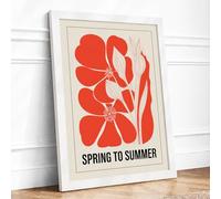 Spring to Summer Botanical Framed Wall Art Print A1 (84.1×59.4cm) White, Wall Decor for Living Room, Bedroom, Office & Home, Ready to Hang, Art Gift