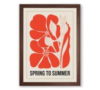 Spring to Summer Botanical Framed Wall Art Print A3 (42×29.7cm) Walnut, Wall Decor for Living Room, Bedroom, Office & Home, Ready to Hang, Art Gift