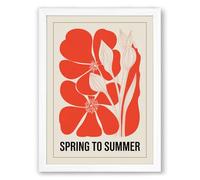 Spring to Summer Botanical Framed Wall Art Print A4 (29.7×21cm) White, Wall Decor for Living Room, Bedroom, Office & Home, Ready to Hang, Art Gift