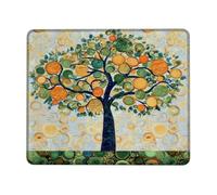 Spring Tree Design Mouse Pad, Colorful Nature Artwork Non-Slip Washable Mousepad for Home and Office Computer, Laptop Square 9.4"x7.9"