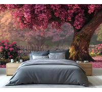 Spring Tree Wallpaper for Living Room - Peel and Stick Wallpaper, Mysterious Elephant Bedroom Wall Paper, Large Wall Mural & Romantic Girl Home Decor, Self Adhesive