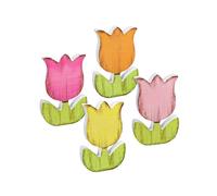 Spring Tulip Wooden Table Signs - Rustic Floral Decor for Home, Colorful Tabletop Centerpieces